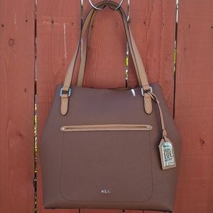 Lauren Ralph Lauren Brown Leather Handbag NWOT
